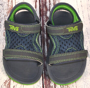 TEVA Kids Psyclone XLT Sporty Mesh Water Sandals Shoes Toddler 7 H&L BLUE/GREEN